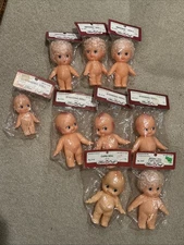 Lot Of 9 impkin Kewpie Babydoll Fibre  Craft  Brand New Vintage  4” 4.5” & 5.5”