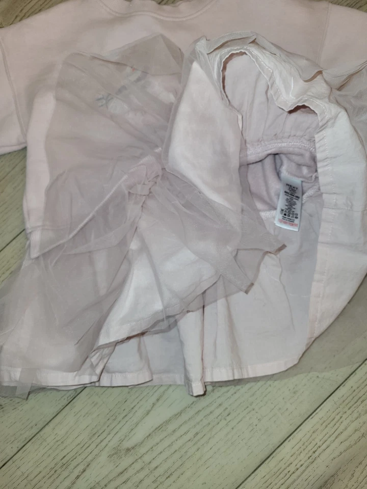 SIGUIENTE Talla 2-3 Años Niñas Rosa Sudadera Camisa Top Tul Suave Túnica Vestido Foto 3 de 4