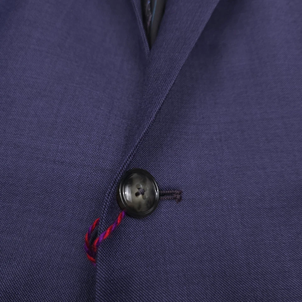 Robert Graham Ringo Modern Fit Purple Wool Suit Jacket Blazer Mens Size 46R - Image 4 of 4