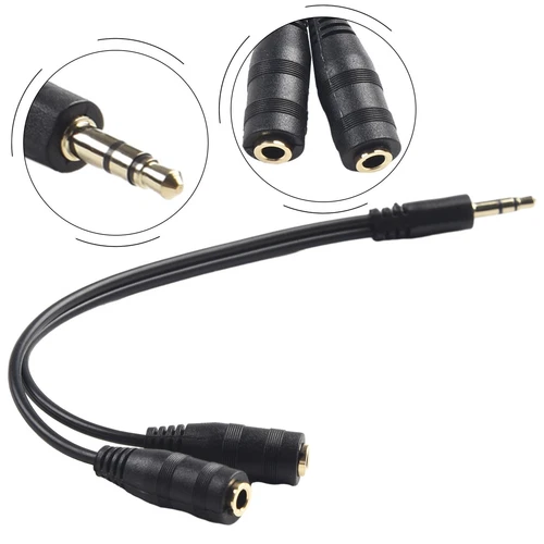 3.5mm Audio Spliter Adapter Cable Headphone Laptops Stereo Smartphone Replace UK