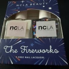 NCLA NAIL LACQUER POLISH The Fireworks Glitter Stars White Red Blue!