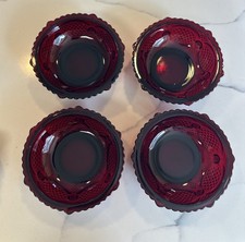 Avon Cape Cod Bowls Ruby Red Dessert Cereal Fruit Nuts Bowls Set of 4 Perfect