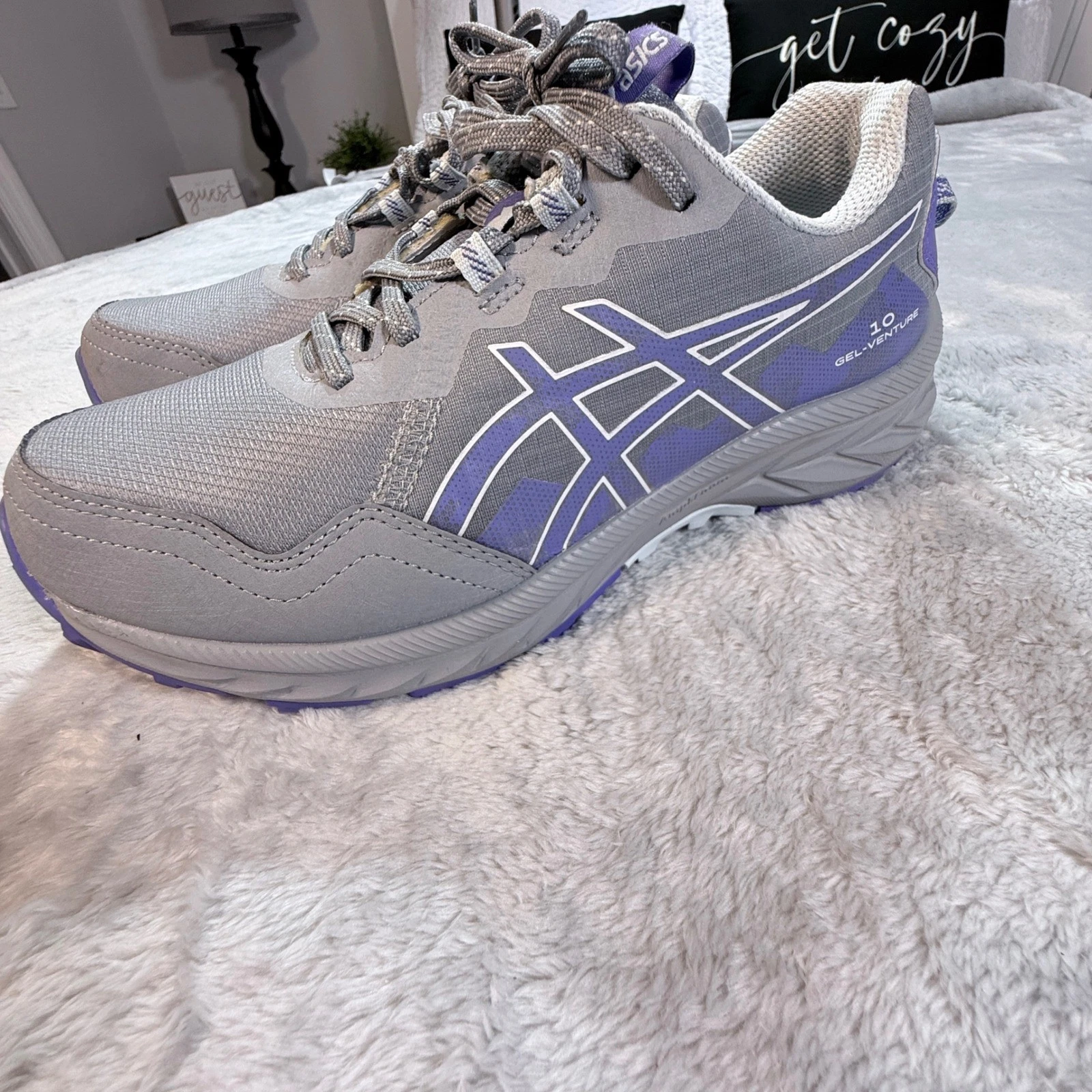 ASICS Gel Venture 10 Women's Trail Running Shoes Gray Purple Size 7