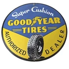 Vintage Tires Sign - Super Cushion Porcelain Gas Pump Station Sign