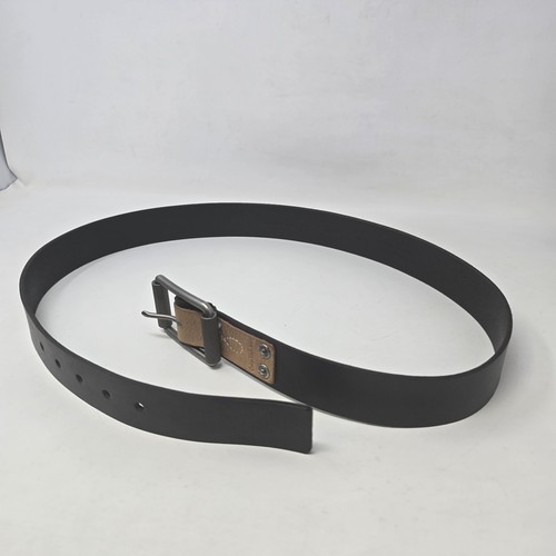 Calvin Klein Jeans Black Genuine Leather Belt Size 40 75089 Silver Buckle - Picture 7 of 11