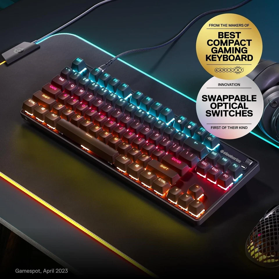 SteelSeries Apex 9 TKL - Mechanical Gaming Keyboard – Optical Switches - Image 2 of 4