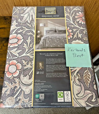William MORRIS CO QUEEN Duvet Set Double Bough Heather 100 Cotton Purple Pink
