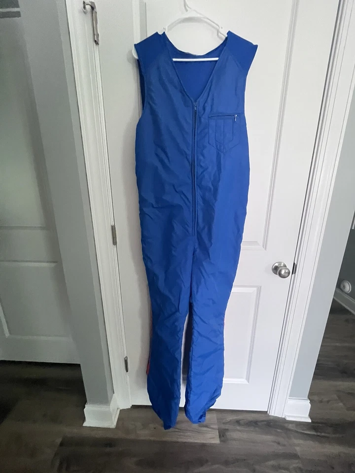 De colección Roffe Ropa de Esquí Traje de Nieve Para Mujer Azul Una Pieza Nieve Babero Bootcut Cremallera Foto 2 de 4