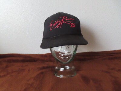 Vintage Eddie Raven SnapBack  Hat black Autographed! RARE! 80s