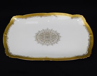 JPL JEAN POUYAT LIMOGES France Large Fish Serving Platter 21'' Gold