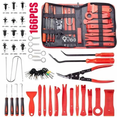 166tlg Auto Demontage Werkzeug Innenraum Verkleidung Montagehebel Clipheber Set - Bild 1 von 4