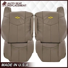 2002 Chevy Avalanche Leather Seat Cover upholstery in Medium Neutral Tan # 522