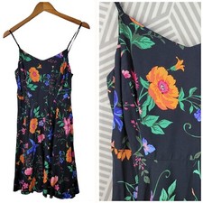 Old Navy Dress Size Small floral Boho Cottagecore Party Tropical Black Poppy 
