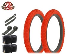 ALTA PERFORMANCE BICYCLE WIRE BEAD TIRES 18" X 2.125 RED BMX COMP III 8 PC SET.