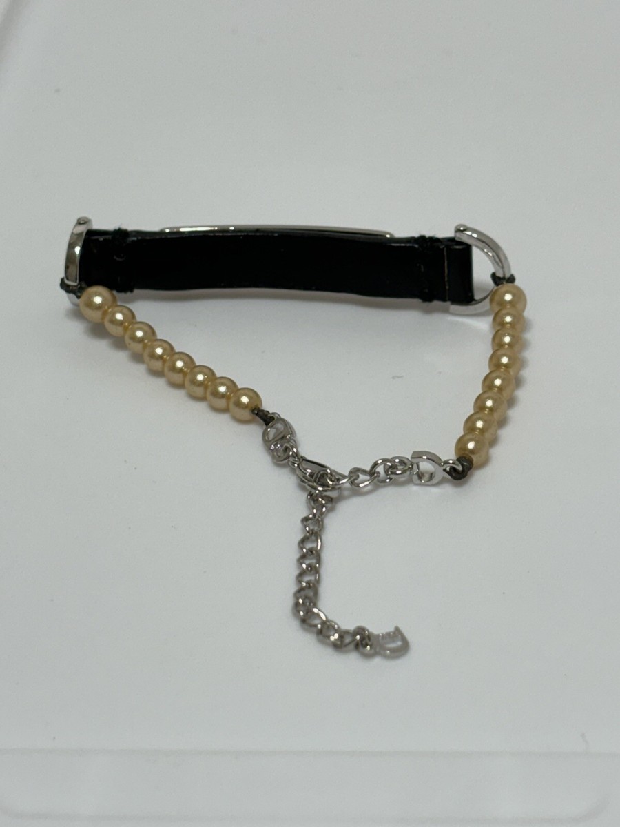Vtg CHRISTIAN DIOR BY JOHN GALLIANO PEARL LOGO BRACELET | eBay