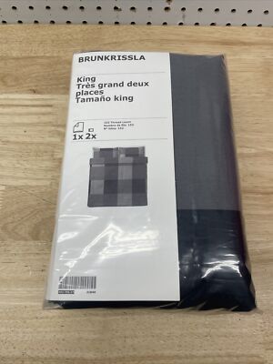 IKEA BRUNKRISSLA Duvet cover and pillowcase(s), Set Black, King 903.755.27 NEW