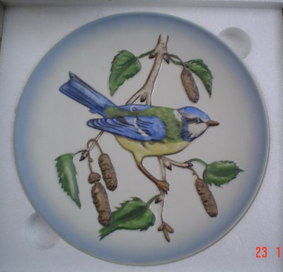 Goebel Sammelteller im Flachrelief 3D Stil DIE BLAUE MEISENMAUS