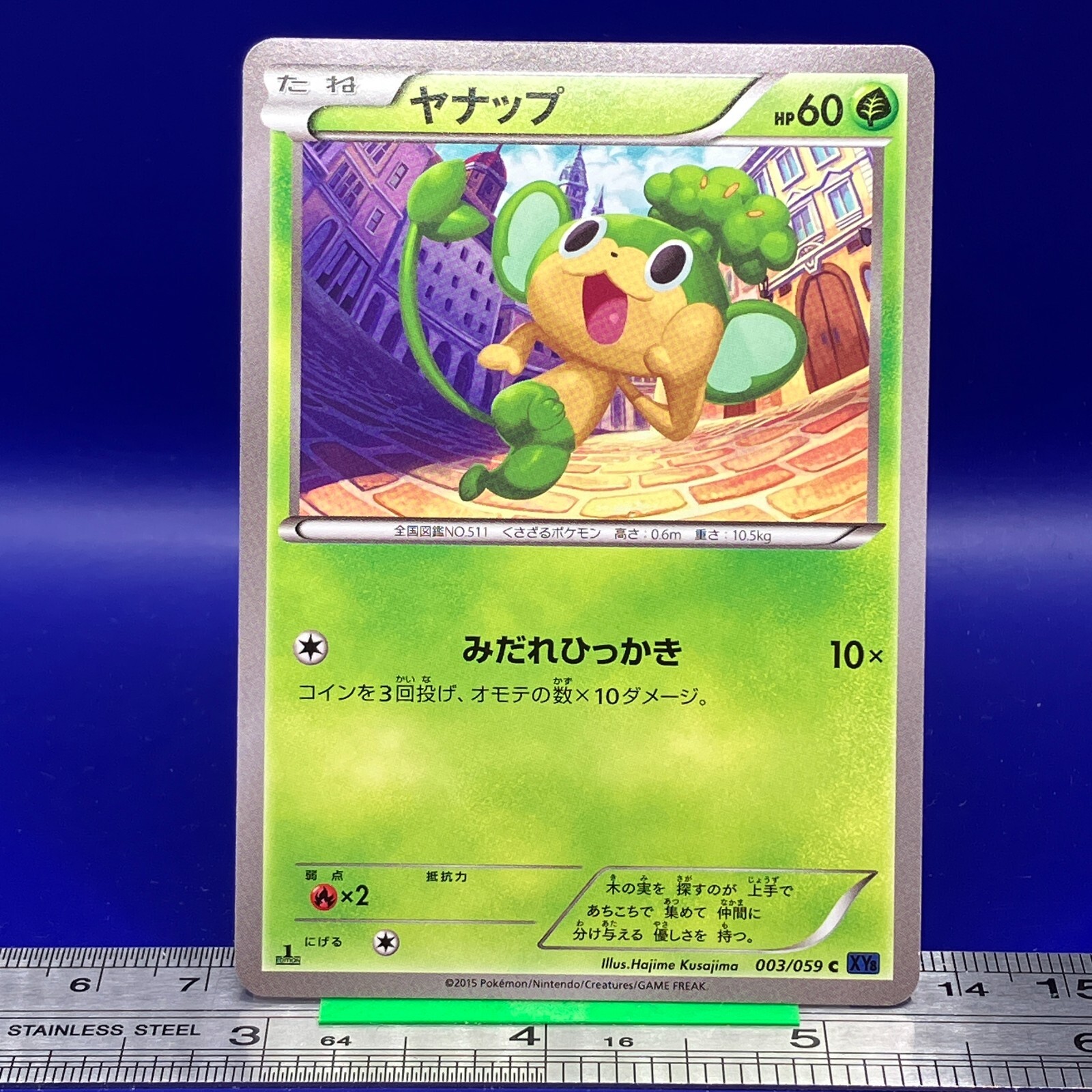 Pansage Pokemon Card 1st Ed 2015 003/059 XY8 Nintendo TCG Japanese #017a