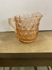 Vintage 1930’s Depression Pink Jeannette Glass Creamer - smooth rim