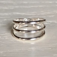 Triple Band 925 Sterling Silver band Statement Ring Handmade ring All size