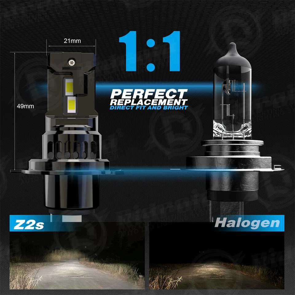 Bombilla delantera LED de haz alto/bajo para motocicleta H4 6000K faro brillante 9003 Foto 4 de 4