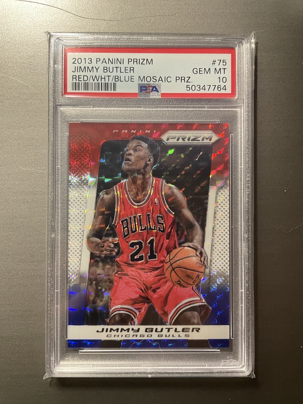 2013 Panini Prizm Red White Blue Mosaic Jimmy Butler PSA 10 Low Population!