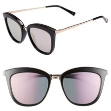 Le Specs Sunglasses Womens Caliente Black Gold Mirrored Lenses Sold Out 53mm