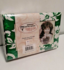 2002 Hawaiian Native Papers Green Hibiscus Photo Album Holds 120 Pics JB4F