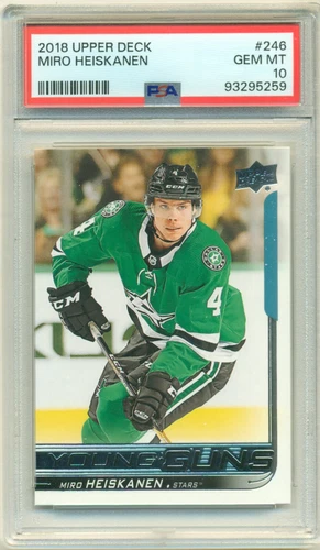 2018-19 Upper Deck Series 1 Young Guns SP #246 MIRO HEISKANEN RC PSA 10 Gem Mint