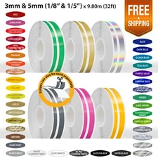 PinStriping Pin Stripe Tape Car Motorcycle Double Line Vinyl Stickers 9/16" 15mm