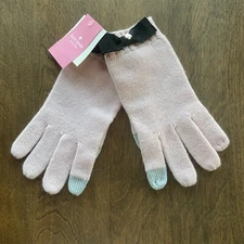 Kate SpadeGrosgrain Bow Gloves Tutu Pink Once Size Tech - NWT