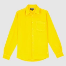 Vilebrequin Mens Linen Shirt / Caroubis / Yellow / RRP £185