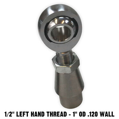 LEFT 1/2'' Chromoly Heim Joint & Steel Weld Bung Rod End 1'' OD .120'' Wall Tube