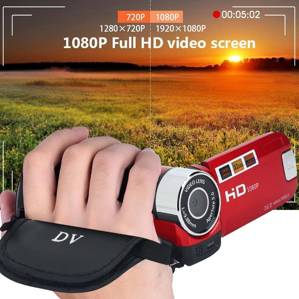 Video Camera Full HD 1080P Digital Camera Recorder 16X High Definition Digital - Image 2 of 4