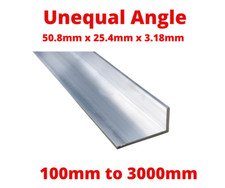 Aluminium Unequal Angle size 2" x 1" x 1/8" - Length 100mm to 3000mm