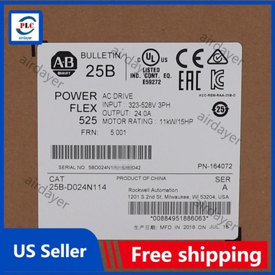 Allen-Bradley 25B-D024N114 PowerFlex 525 AC Drive 11kW 15Hp new Factory Sealed