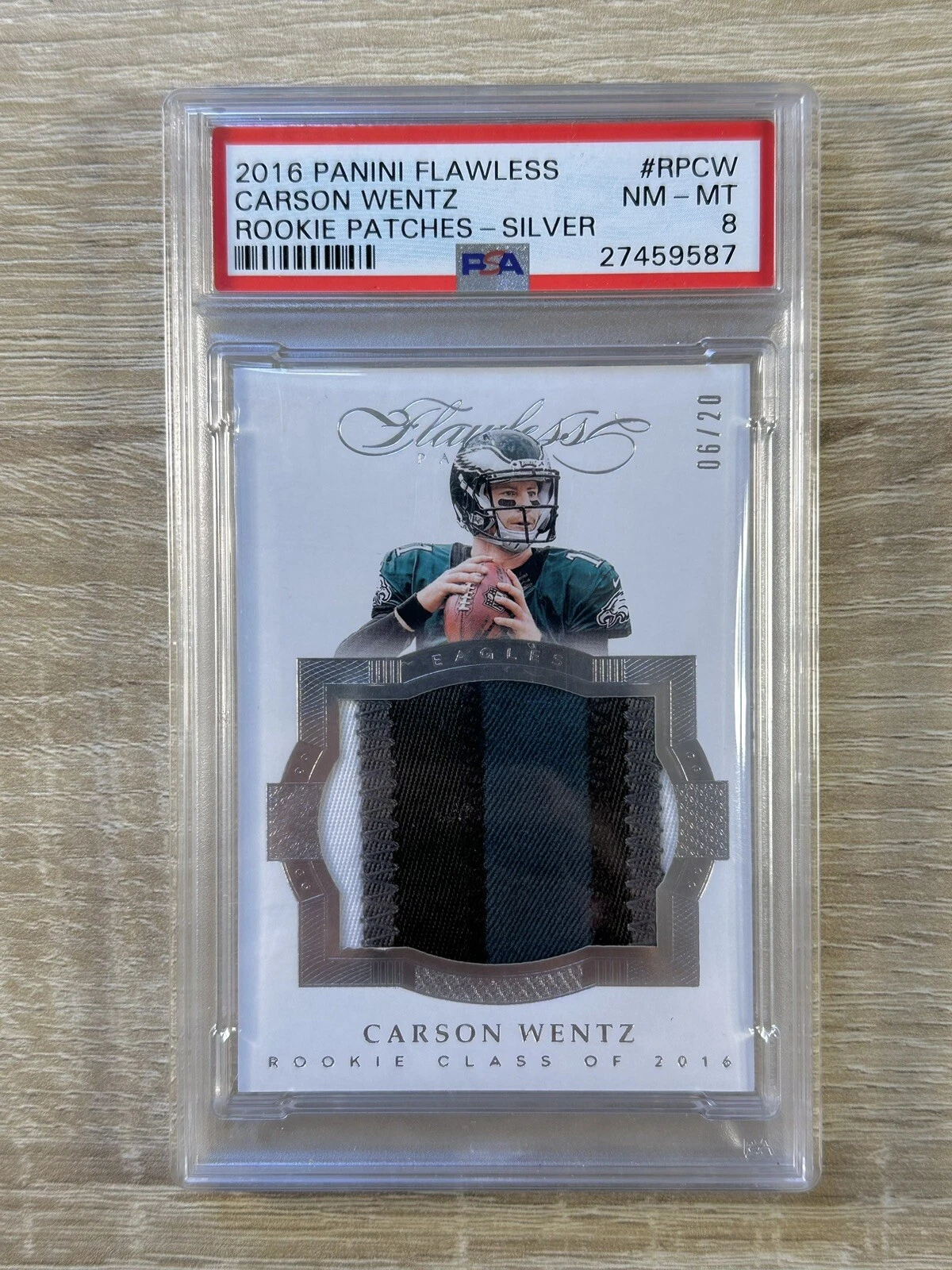 Carson Wentz Panini Flawless Rookie Patches #RPCW Silver