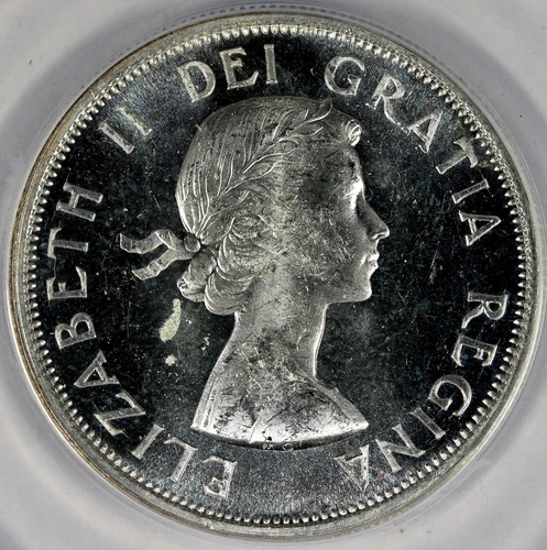 1963 50c Prooflike Canada Silver Half Dollar ANACS MS 64 PL Cameo