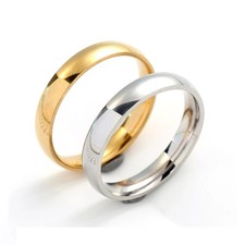 Arc Matching Wedding Rings Smooth Rounded Band Multi Color Couple 2PCS Set