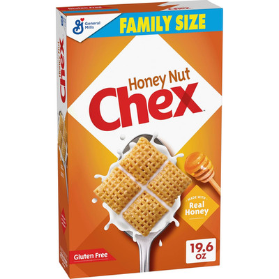 Honey Nut Chex Cereal, Gluten Free Breakfast Cereal, Made with Whole Grain, Fami
