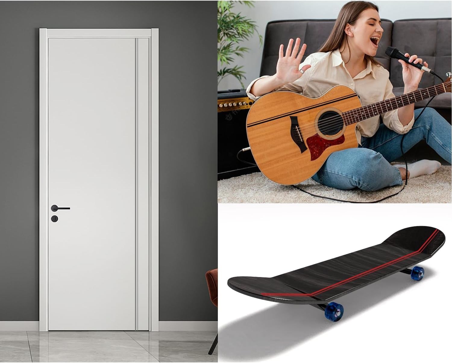 2PCS Pinstripe Tape Car Decorations,Universal Vinyl for Black 