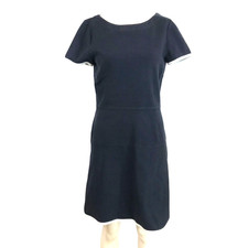 J. CREW - WOMEN'S 6 - NAVY BLUE SHORT SLEEVE ROUND NECK DRESS