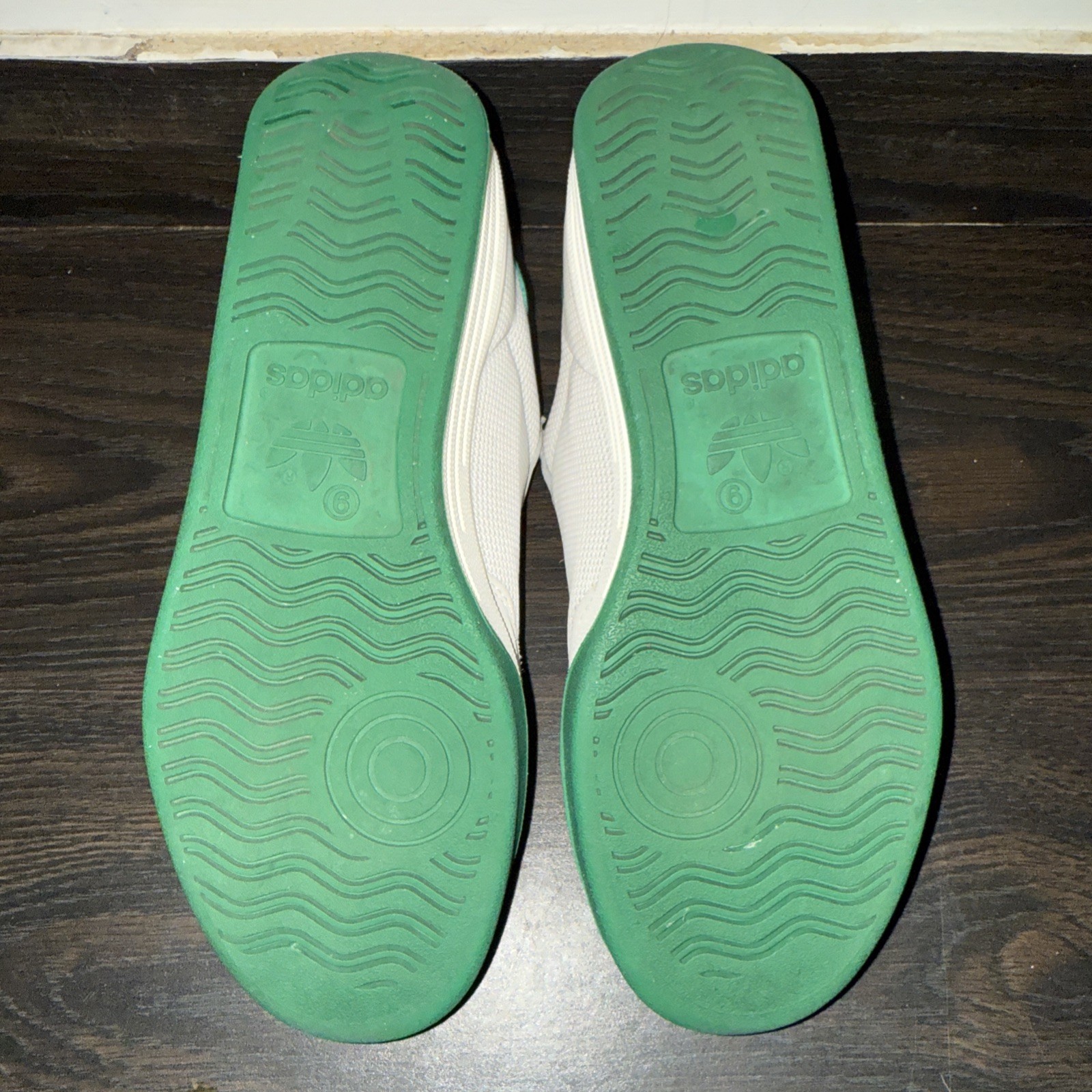 RARE Adidas Rod Laver Men’s 9 Green Heel & Sole Vintage Tennis Sneakers image 7