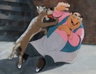 Original Walt Disney Lady & the Tramp Animation Cel Visiting Tony's Restaurant