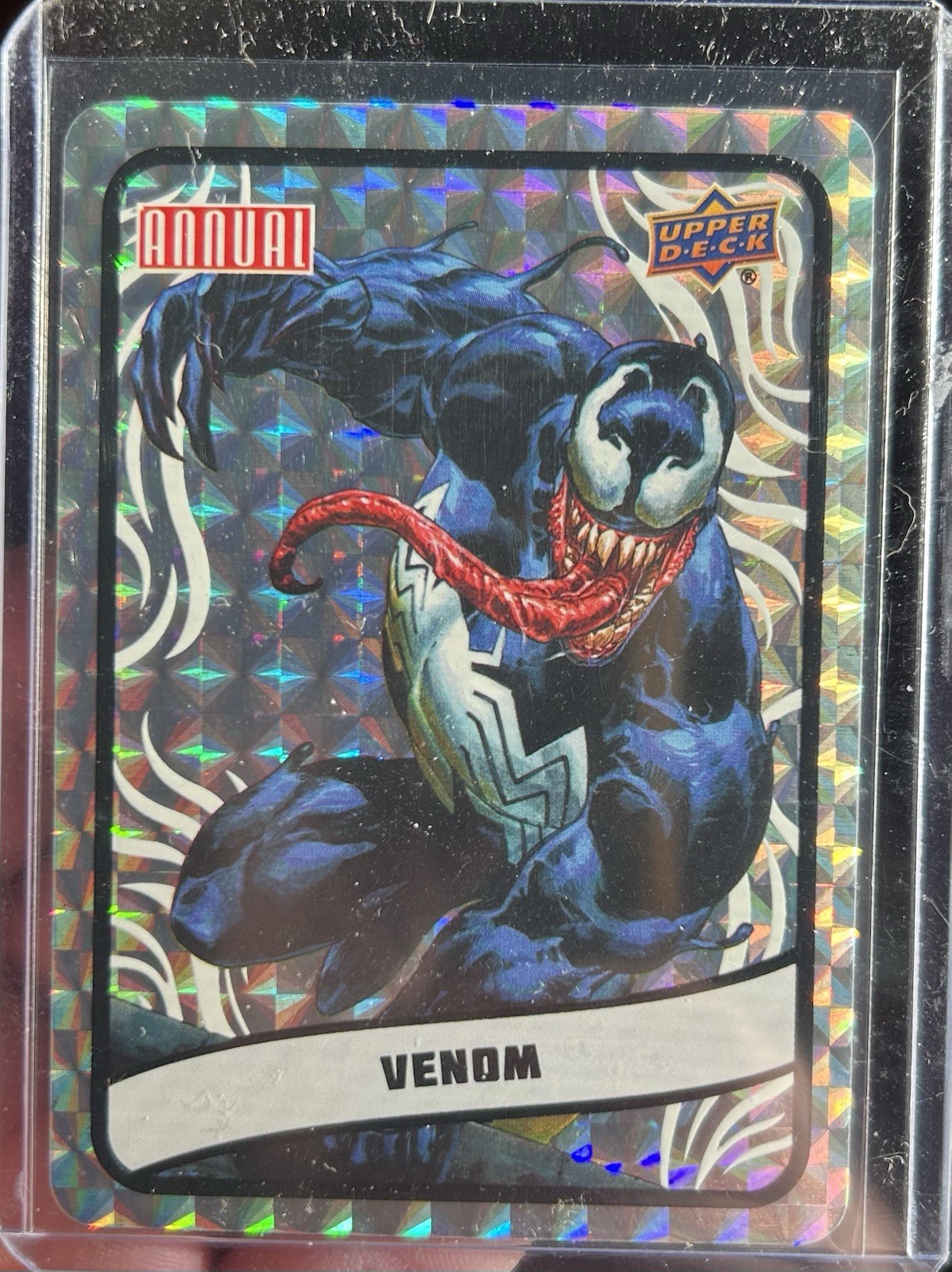 Venom #B29 Marvel 2023 Upper Deck Annual Backscatters trading card — raw and PSA graded price guide