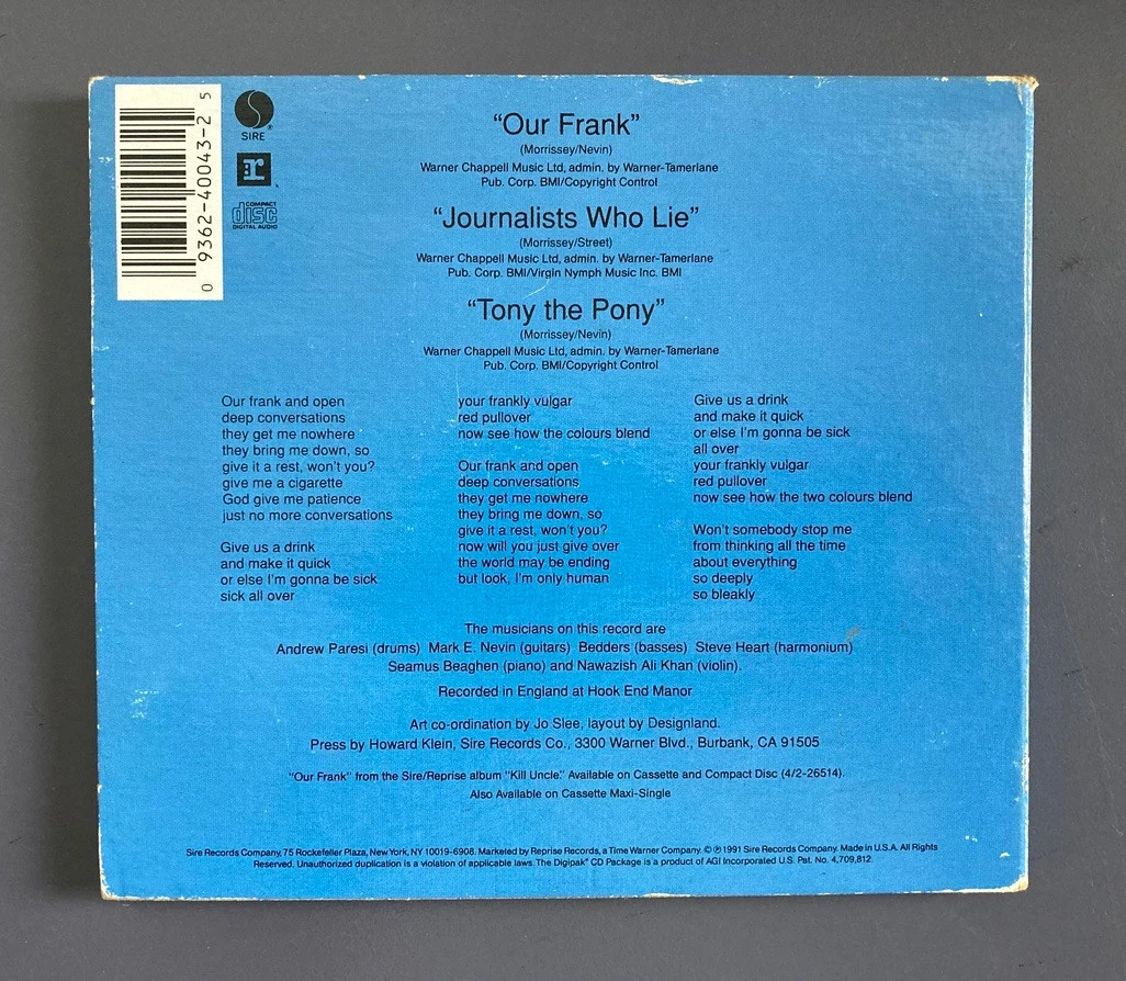 Morrissey "Our Frank" 3 Track Single Rock CD ...RBC