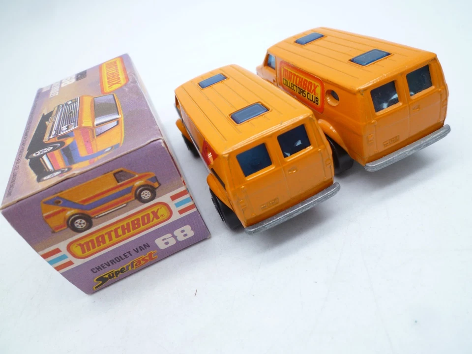 VINTAGE MATCHBOX SUPERFAST No.68e CHEVROLET VAN PAIR / ONE ORIGINAL BOX 1980 - Image 4 of 4