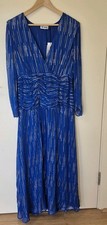 RIXO London Raquel Dress Cobalt Blue Shimmery Thread NWT Size 14