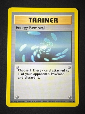 Energy Removal 92/102 MP C Pokemon BS Base Set Unlimited 1999 Vintage WOTC