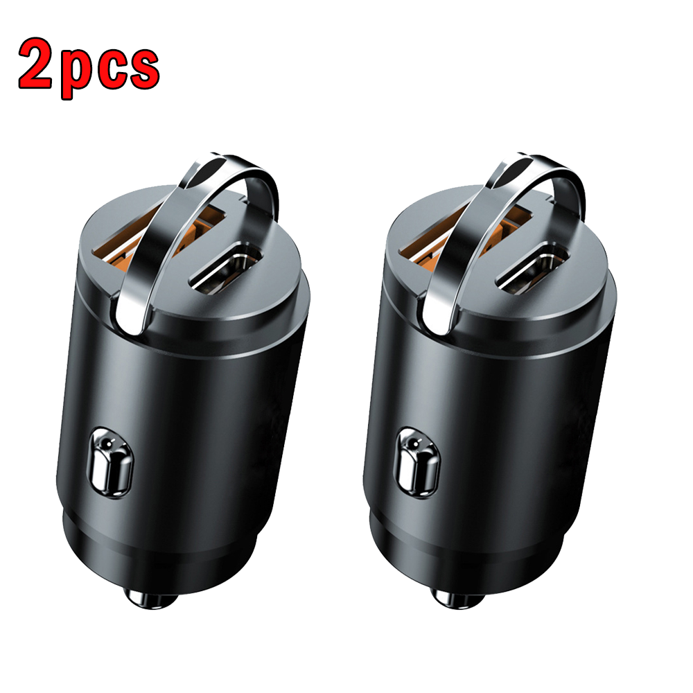 1-3pcs 65W Dual Port Fast Car Charger Mini USB Type-C PD Phone Socket For Phone